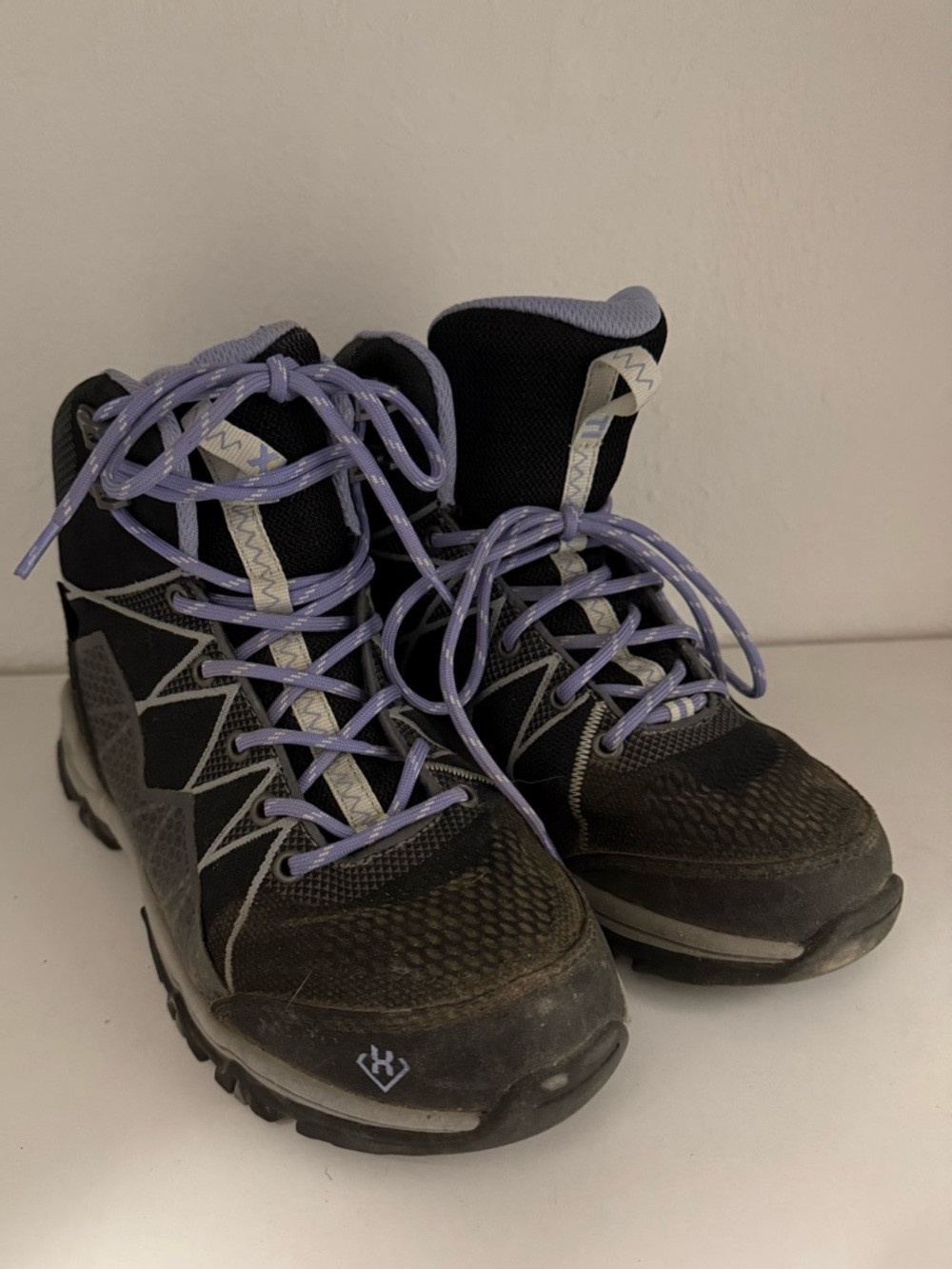 Women’s Black Hiking Boots with Lavender Accents